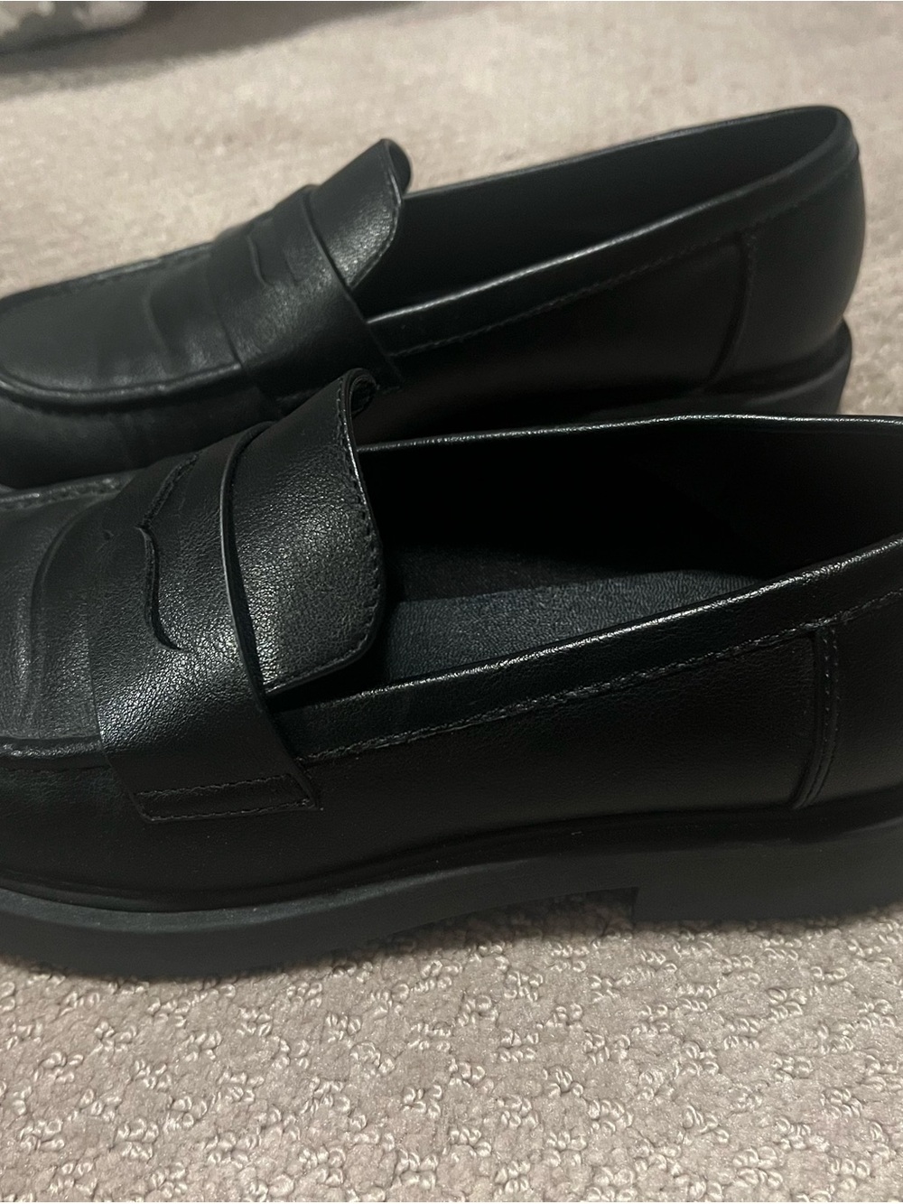 Classic Black Leather Women's Penny Loafers